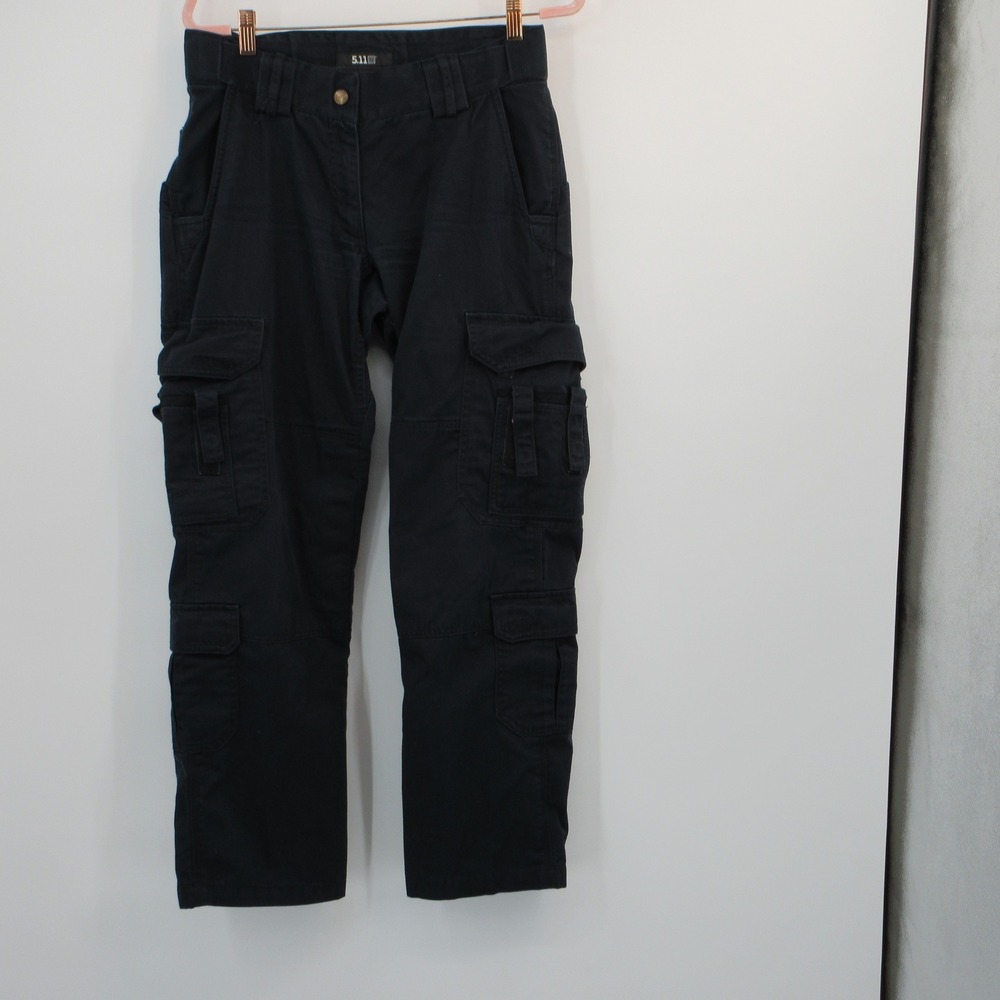5.11 Tactical Womens Cargo Pants Navy Blue Cotton Canvas Utility Workwear Sz 10 - Picture 2 of 9